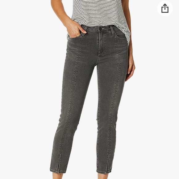 AG Jeans Isabelle Gray Jeans with Slit - Picture 1 of 3